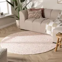 NATURL. Rund ullmatta | Feline pastell hos Volero | Ø 280 cm | Ull | Blandat | Rund | Plattvävd