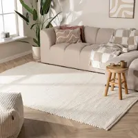 NATURL. Ullmatta | Feline vit hos Volero | 160x230 cm | Ull | Enfärgad | Rektangulär | Plattvävd