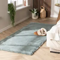NATURL. Fluffig löpare | Comfy Supreme blågrön hos Volero | 80x180 cm | Polyester | Enfärgad | Löpare | Hög lugg