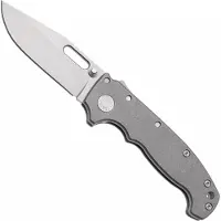 Demko Knives Demko MG AD20 Shark-Lock, Stonewashed MagnaCut Clip Point, MGAD20-MAG-SMT-TI, Smooth Titanium pocket knife