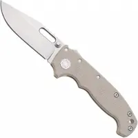 Demko Knives Demko MG AD20 Shark-Lock, Stonewashed MagnaCut Clip Point, MGAD20-MAG-TAN-G10, Tan G10 pocket knife
