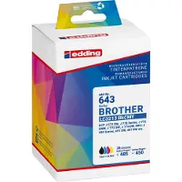 Edding Bläck Ersätter Brother LC3213BKCMY Kompatibel Kombi-pack Svart, Cyan, Magenta, Gul EDD-643 18-643