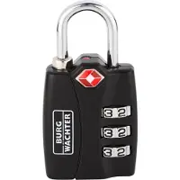 Burg wachter 32991 Hänglås 30.80 mm TSA Svart Kombination