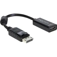 DeLOCK 61849 DisplayPort / HDMI Adapter [1x DisplayPort hane - 1x HDMI hona] Svart med ferritkärna 0.22 m