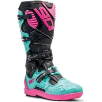 Sidi Crossfire 3 SRS-Kängor Motocrossstövlar Svart/Turkos/Rosa 45 Herrar sort