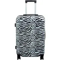 Borg Living Resväska - Hardcase resväska - Storlek Medium - Resväska med motiv - Zebra - Exklusiv lättviktsresväska