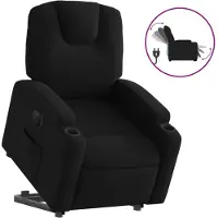 vidaXL Elektrisk reclinerfåtölj med uppresningshjälp svart tyg