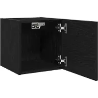 vidaXL TV-bänk Set om 2 Svart ek Konstruerat trä 30,5 x 30 x 30 cm