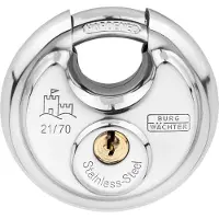 Burg wachter 37761 Hänglås 70.80 mm Ny låsning Rostfritt stål Nyckel