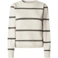 Pepe Jeans för kvinnor. PL7000044 Carmela Stripe jumper benvit (S), Casual, Polyester