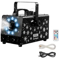 Vevor snömaskin, kraftfull 900W, handhållen/hängande snömaskin med omgivande ljus, trådlös fjärrstyrd snöflingemaskin med 1 liters vätsketank, utomhussnöflingemaskin för julfest