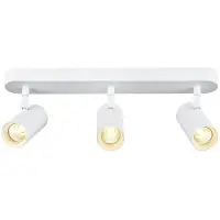 SLV LED-takspotlight Noblo, 2 700 K, vit, längd 40 cm dimbar, Vitt / opal, Vardagsrum / matsal, Aluminium / grå / zink, Modern, LED-taklampa