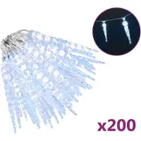 vidaXL Julislampa 200 LED-lampor kallvit 20 m akryl PVC