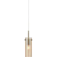 Markslöjd Hänglampa Tibia, stickkontakt, bärnstensfärgad/mässingsfärgad Ø 7 cm Tibia, Creme / bärnsten, Vardagsrum / matsal, Glas, Pendellampor med stickkontakt