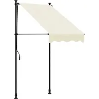 vidaXL Infällbar markis gräddvit 100x150 cm tyg och stål