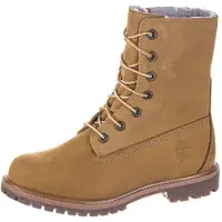 Timberland för kvinnor. TB18329R2311 Autentiska bruna vattentäta läderstövlar (38 W), Hud, Karta, 1 till 3 cm, Casual, Gul