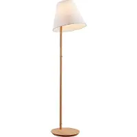 LUCANDE Golvlampa Jinda , Vitt / opal, Vardagsrum / matsal, Textil / tyger / siden, Skandinavisk, Golvlampa