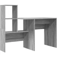 vidaXL Skrivbord Grå Sonoma 131,5 x 50 x 106,5 cm Konstruerat trä