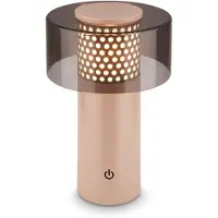 Briloner LED-batterilampa Brilo unplugged Gila, antracit/beige 21 cm dimbar, Creme / bärnsten, Metall, Modern