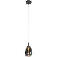 Steinhauer Hänglampa Glimsy, dimbar, Aluminium / grå / zink, Vardagsrum / matsal, Glas, Pendellampa