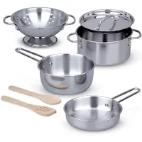Melissa & Doug Kokkärlsset - 8 Delar - Metal - - One Size - Leksaksmat