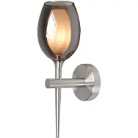 Highlight Vägglampa med fackla Belle, dimbar, Aluminium / grå / zink, Vardagsrum / matsal, Glas, Modern, Vägglampa, vägglampa inomhus