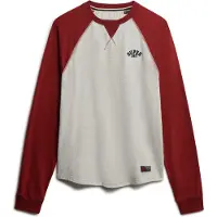 Superdry för män. M6010915A Vintage Athletic Baseball Top röd (XL), Casual, Bomull, Lång ärm