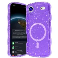 Mtp Products iPhone Air Wave-Edge Laser Glitter MagSafe-Skal - genomskinlig lila