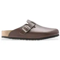 Birkenstock för män. 1023449 Lädertofflor Boston Grip (Normal passform) Natural Roast (43), Hud, Brun, Karta, Spänne, Casual
