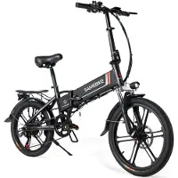 Samebike 20LVXD30-II Folding Electric Bicycle 250W 48V 10.4AH Lithium Battery 20 inch Mountain E-bike svart