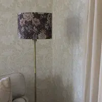 PR Home Golvlampa Amy, Brun / rost, Vardagsrum / matsal, Textil / tyger / siden, Golvlampa