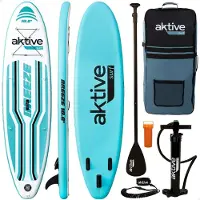 Aktive Planche de paddle gonflable - AKTIVE - 320x81x15 cm - Surface antidérapante - Supporte 140 kg - PVC simple couche