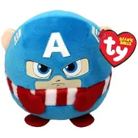 Ty Beanie Gosedjur - Beanie Bollar - 9 cm - Marvel Captain America - - One Size - Gosedjur