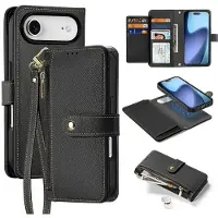 DUX iPhone Air Lawa plånboksfodral i läder med magnetiskt skydd - Svart