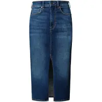 Pepe Jeans för kvinnor. PL9011865FB Midi kjol blå (S), Casual, Bomull, Denim