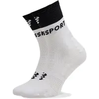 Compressport - Trail running kläder - Mid Compression Socks V2.0 White/Black för Unisex - Storlek 39-41 - Vit