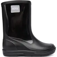 BOSS Kids' rain boots with rubber logo badge