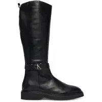 Calvin Klein Leather Signature Logo Knee Boots