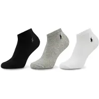 Ralph Lauren Sockor 'Ghost Ped' gråmelerad / svart / vit