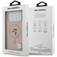 Karl Lagerfeld Silikon Karl&Choupette Ring MagSafe Fodral för iPhone 17 Pro Max - Rosa