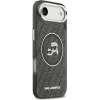 Karl Lagerfeld IML Glitter Karl & Choupette-huvuden Logo MagSafe iPhone Air-fodral – Svart