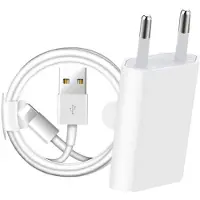 EF Connect Câble téléphone,Kit câble de chargement USB prise EU pour iPhone 6 6S 7 8 Plus X XR XS 11 12 13 Pro Max,câble - Charger and 1m Cable