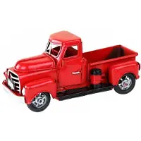 Wosawe outdoor sports Vintage Metal Klassisk Rustik Pickup Truck Röd Jul Hemmakontor Inredning röd