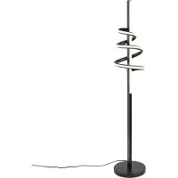 QAZQA Designgolvlampa svart inkl. dimbar LED och 3-stegsbrytare - Rolla