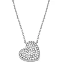 Fossil Sadie silverfärgat pave hjärthalsband JF04674040