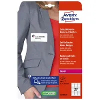 Avery Textiletiketter | 63,5 x 29,6mm | vit | L4784-20 | 540st