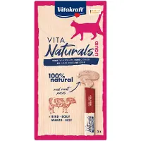 Vitakraft Vita Naturals Liquid med nötkött kattgodis (5 stycken)