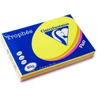 Clairefontaine 80g A3 papper | neonrosa/gul/orange/grön | 1709C | 500 ark [5,2kg]