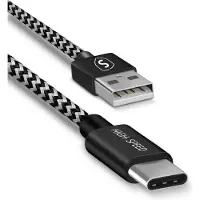 Sign Skin USB-C-kabel 2.4A, 3m - Svart/Vit