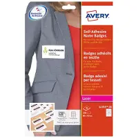Avery Dennison Kongressklistermärken L4785-20 vit laser 80x50mm (200 st)